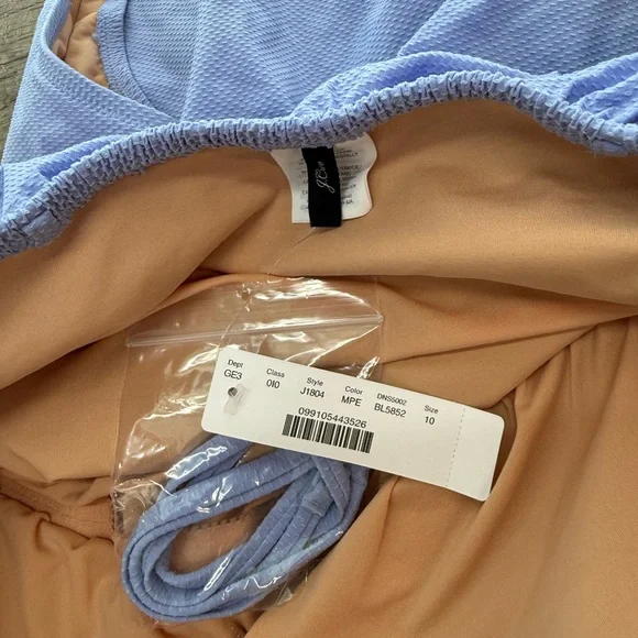 J CREW Ruffle underwire one-piece swimsuit in piqué nylon with rickrack trim 10 - Picture 6 of 7